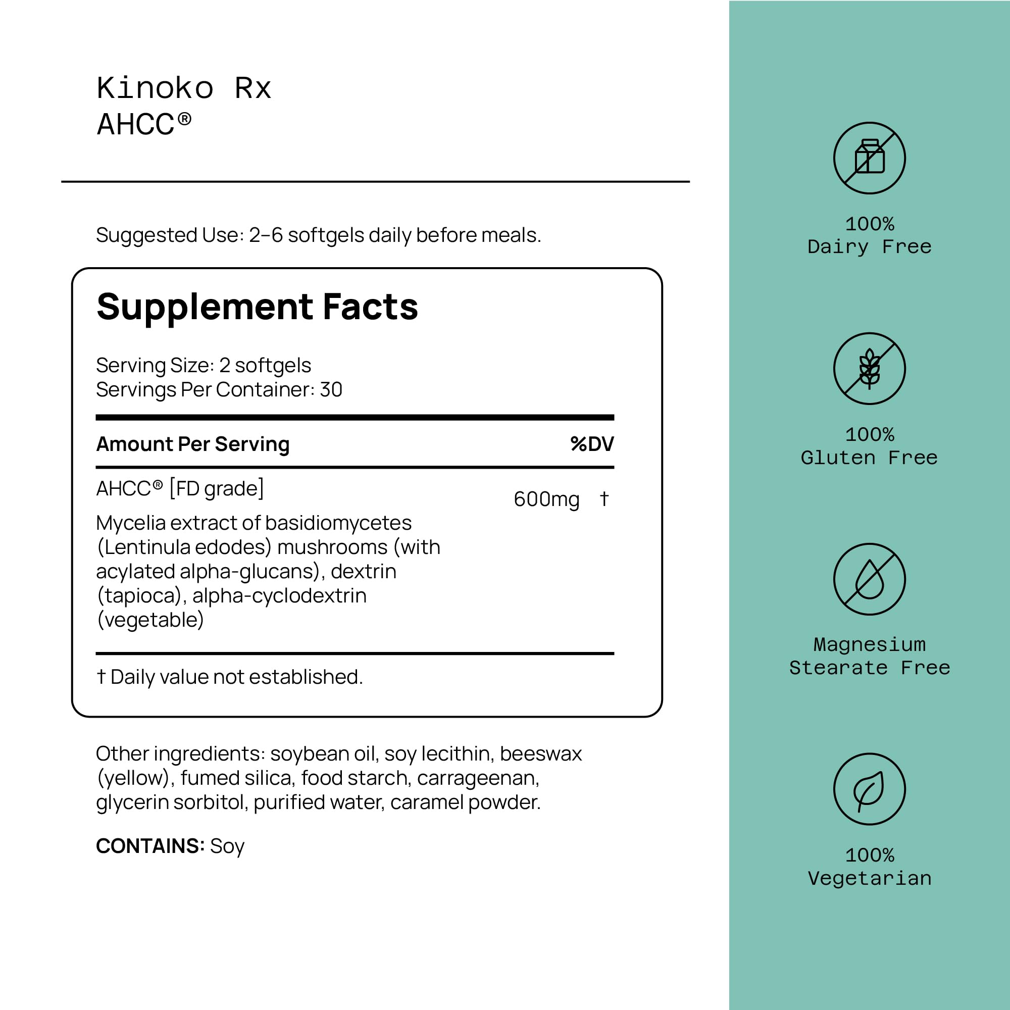 Quality of Life AHCC Rx softgel capsules arranged for daily immune support use