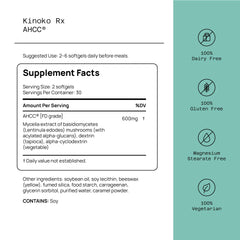 Quality of Life AHCC Rx softgel capsules arranged for daily immune support use