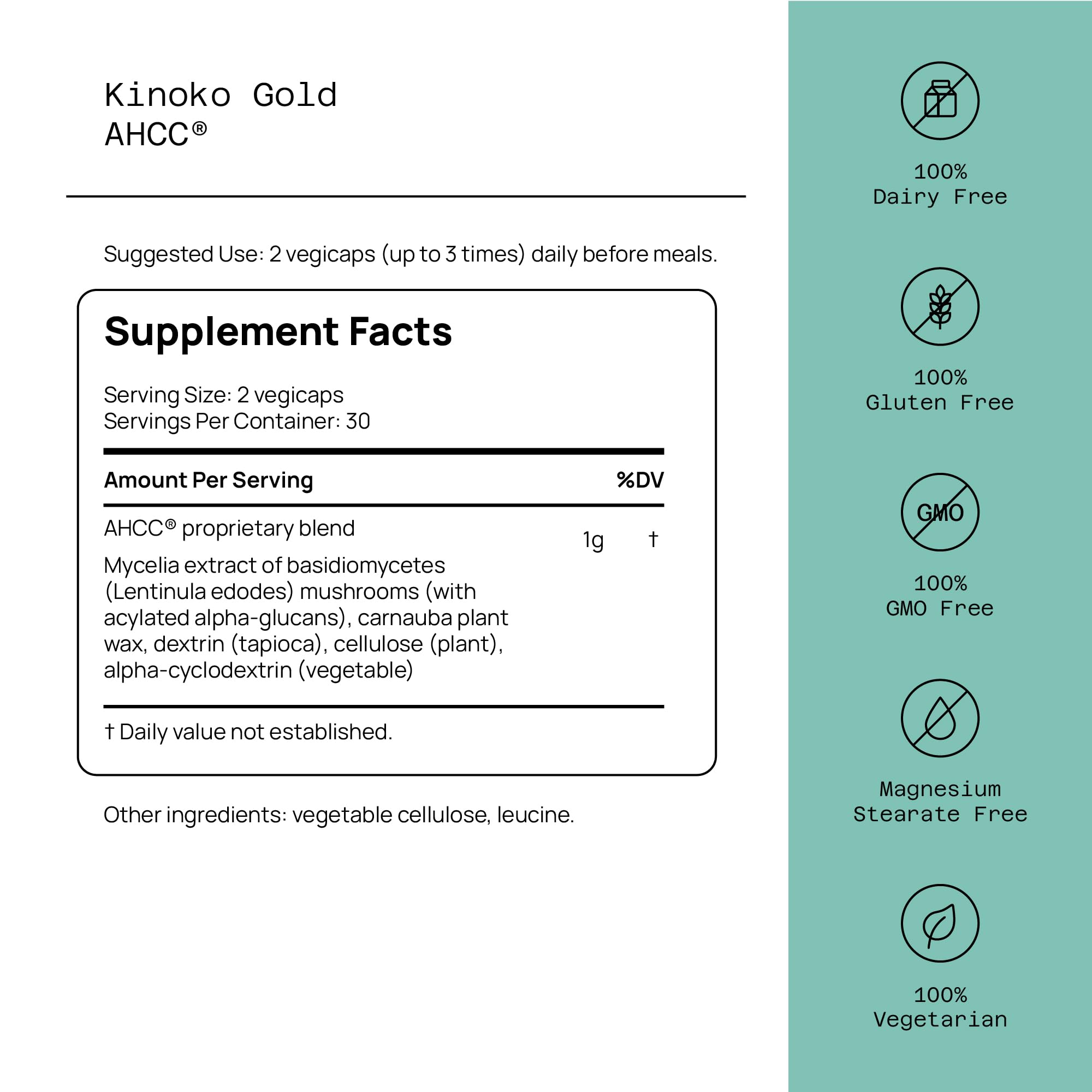 Kinoko Gold capsules close-up for convenient daily immune support.