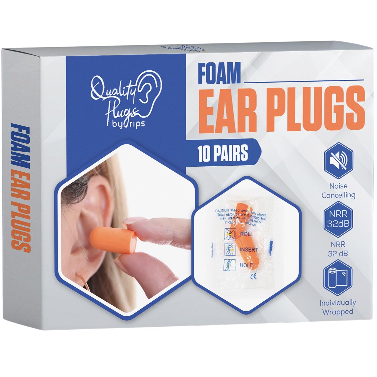 Quality Plugs by Rips ear plugs close-up with soft foam for comfortable sleeping