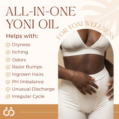 Quality Seamoss Yoni Oil application spot demonstrating external use.