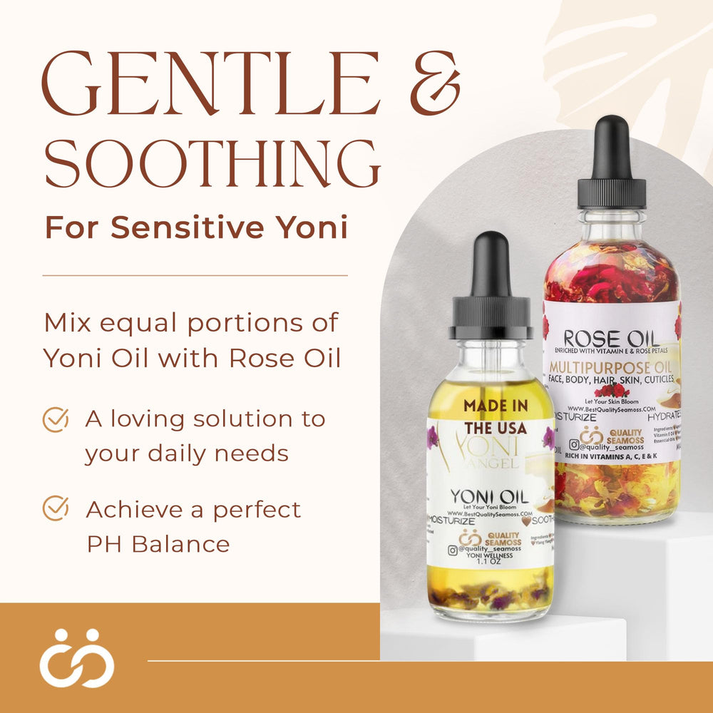 Quality Seamoss Yoni Oil daily routine usage image for ongoing freshness.