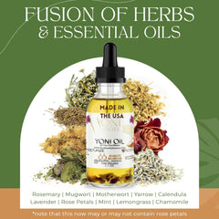 Quality Seamoss Yoni Oil herbal blend ingredients highlighted for sensitive skin.