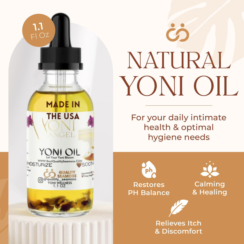 Quality Seamoss Yoni Oil mint scent profile suggesting refreshing feel.