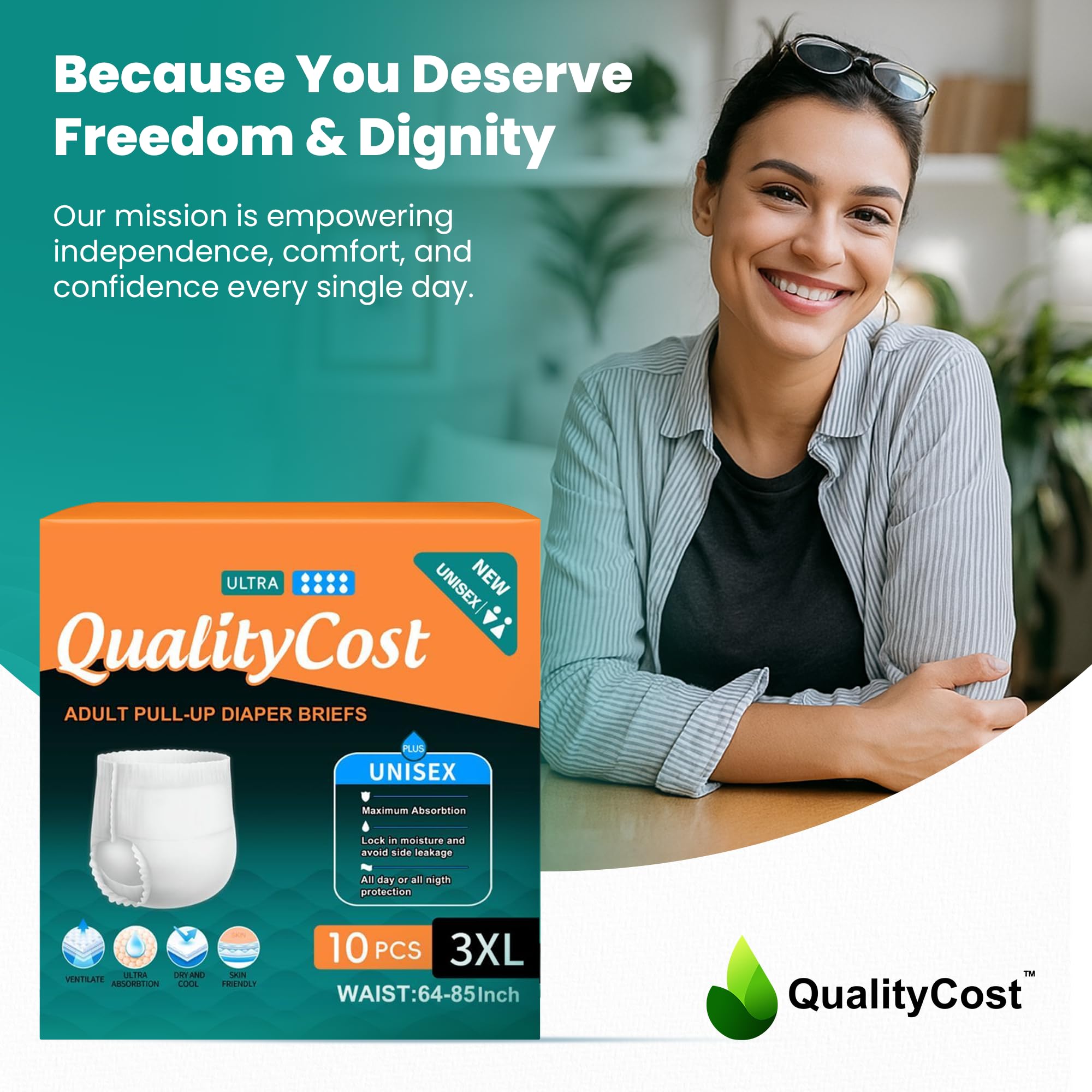 QualityCost XXXL pull-up diapers 10-pack bulk for reliable supply