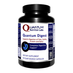 Quantum Digest bottle and capsules by Quantum Nutrition offer convenient digestion support during meals.