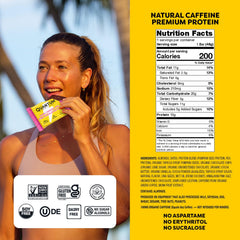 Quantum Energy Square – Caffeine + 10g Protein Bar | Vegan & Gluten-Free | Dark Chocolate Pink Himalayan Salt