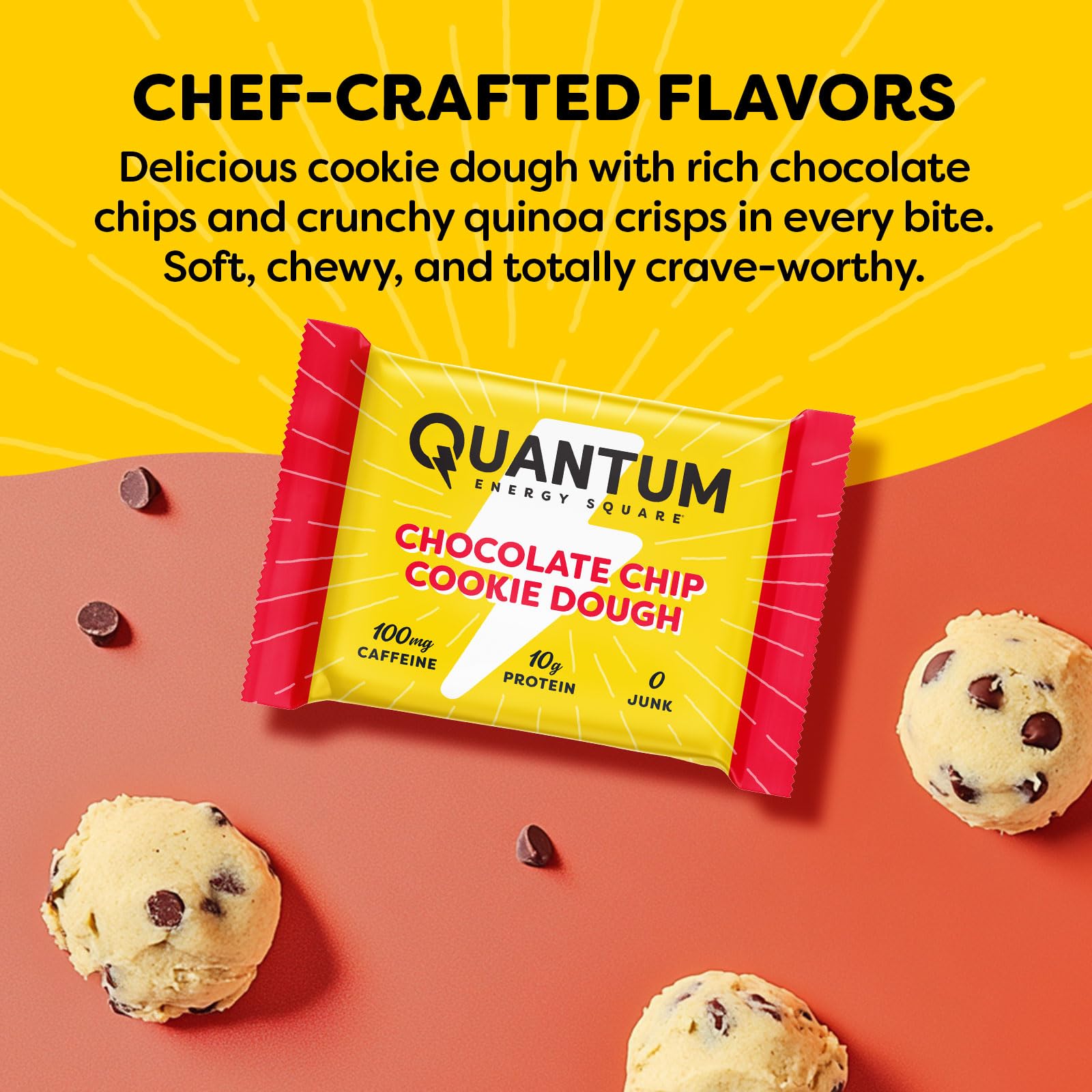 Quantum Energy Squares 10g protein highlight for sustained fueling