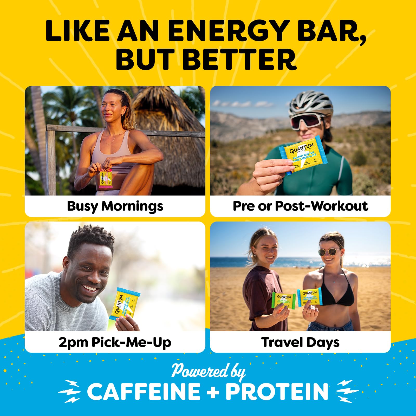 Quantum Energy Squares nut butter bar with creamy texture and clean energy.