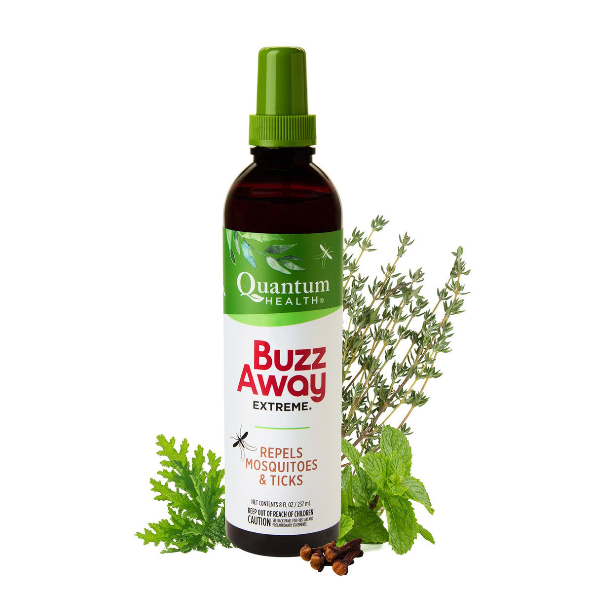 Quantum Health Buzz Away Extreme bottle shown for outdoor protection