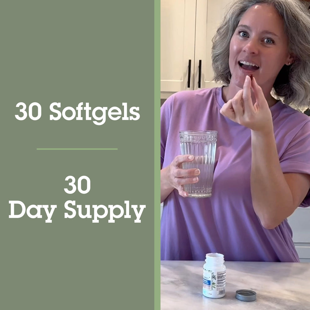 Macro shot of See Lutein+ capsules with marigold imagery.