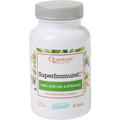 Quantum Super Immune Plus Lysine bottle with 90 vegicaps for daily immune support.