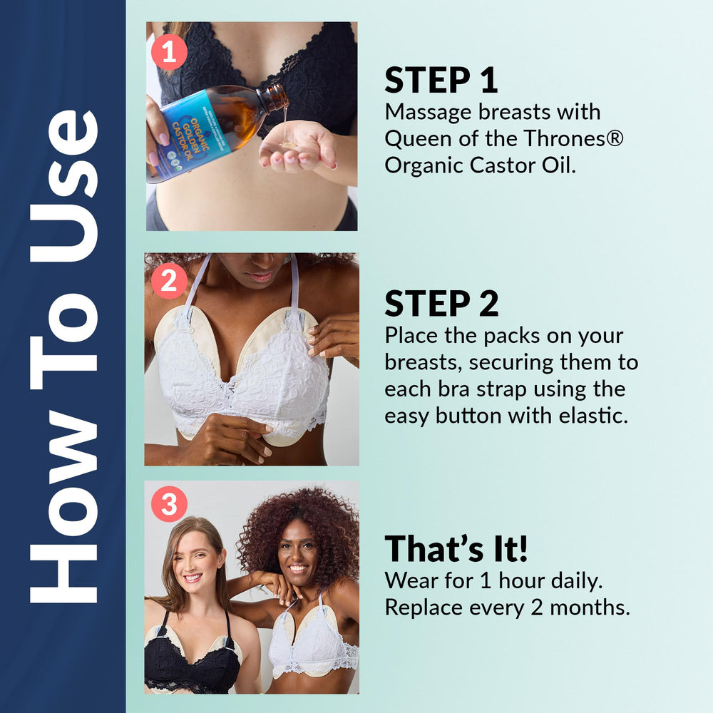 QUEEN OF THE THRONES Breast pack worn in bra for discreet daily use.