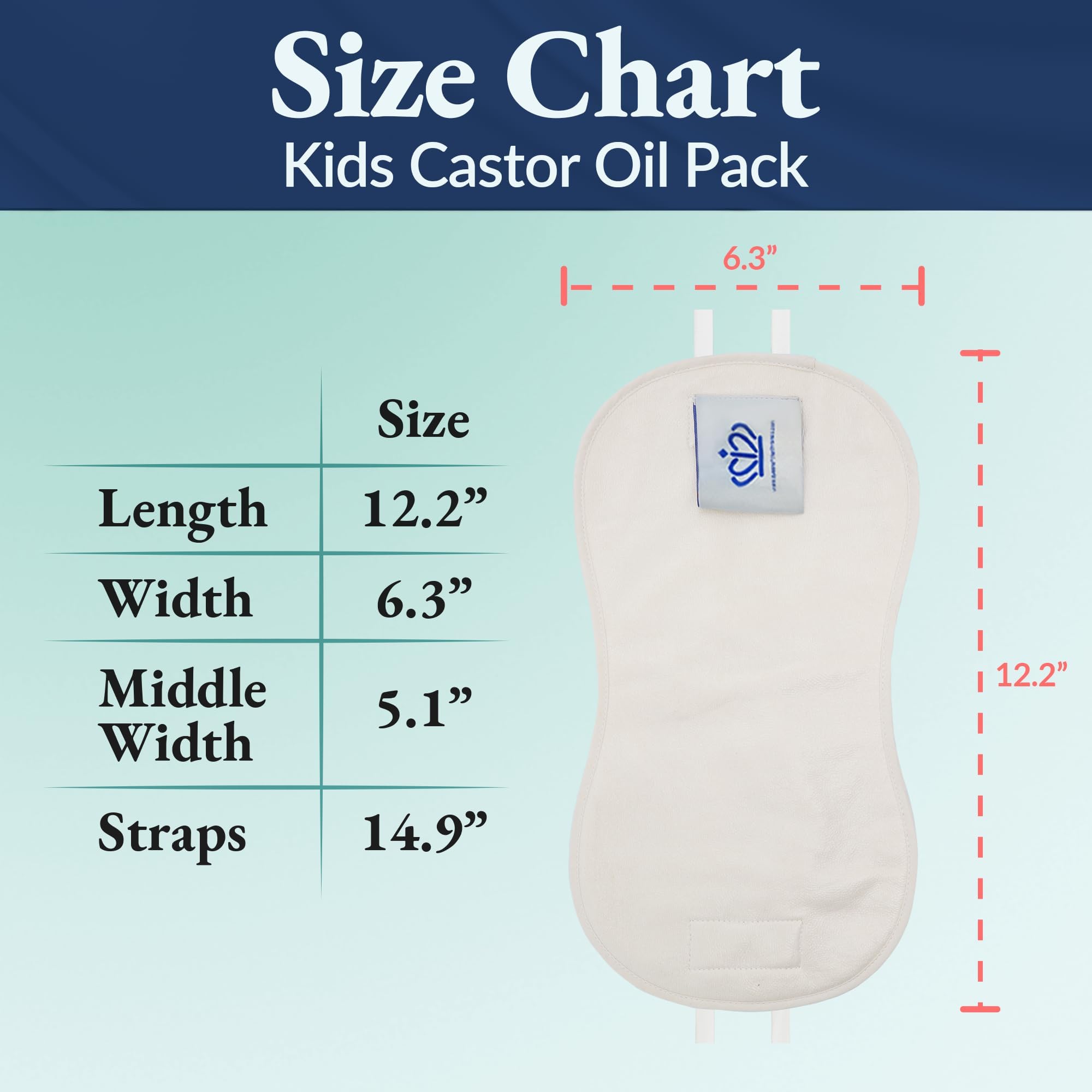 QUEEN OF THE THRONES Castor Oil Pack for Kids adjustable straps fit most kids securely.