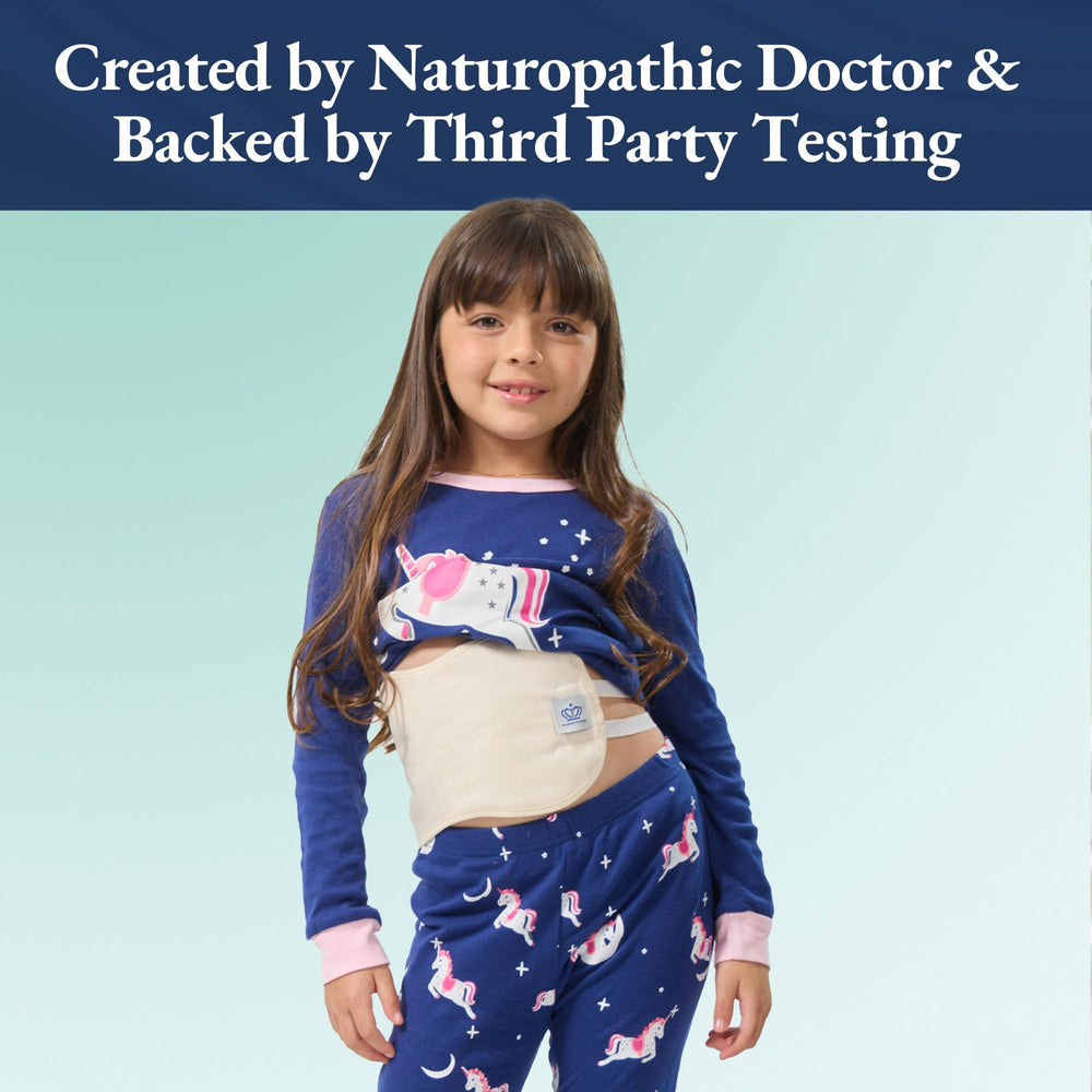 QUEEN OF THE THRONES Castor Oil Pack for Kids soft straps ensure comfortable wear.