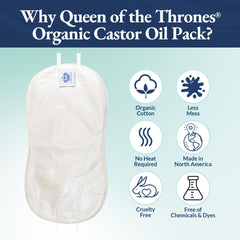 Queen of the Thrones Castor Oil Pack nylon straps secure a comfortable fit.