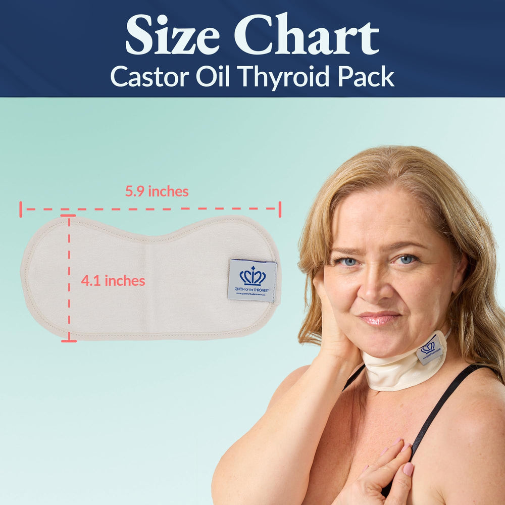 Queen of the Thrones Castor Oil Pack for Thyroid is a reusable self-care tool for ongoing routines