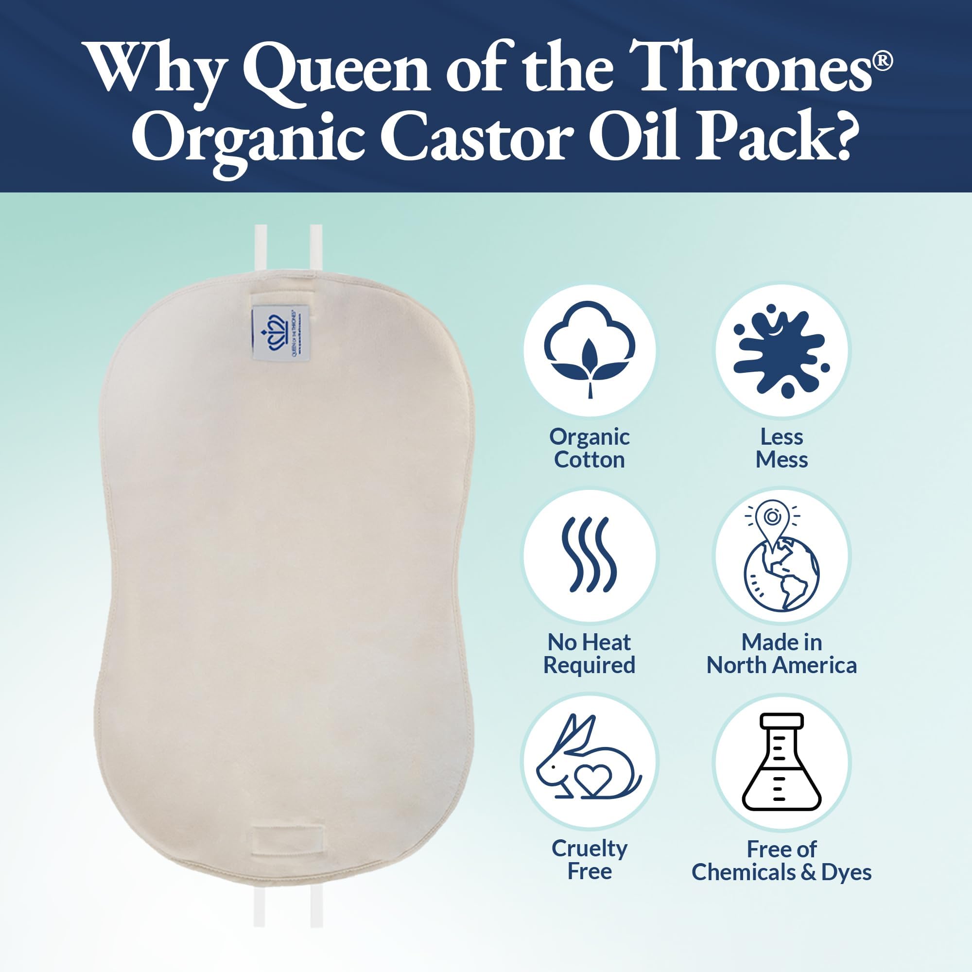 Queen of the Thrones organic cotton flannel layer provides gentle, breathable contact.