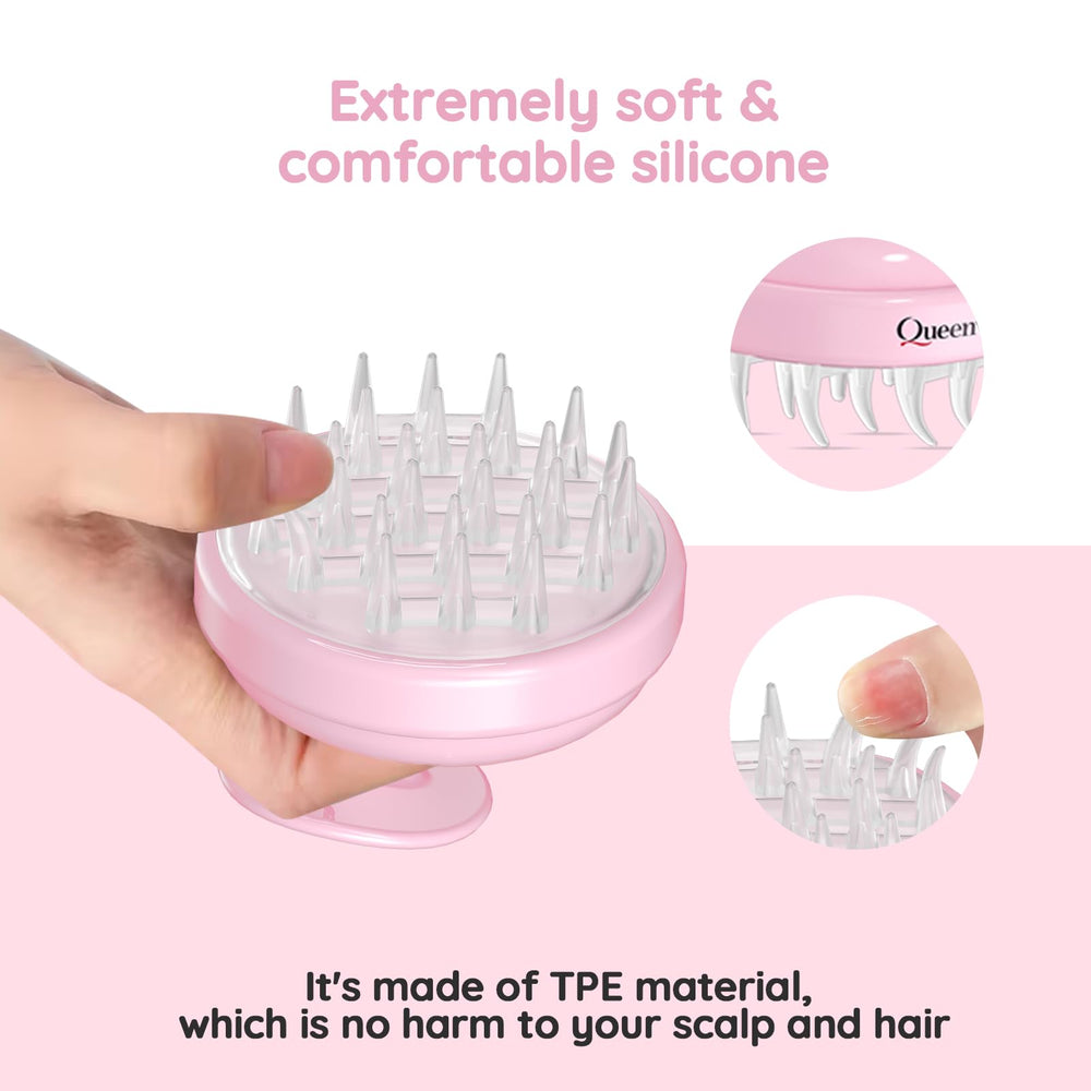Queenwill electric scalp massager, ergonomic design promoting relaxed, soothing scalp care.