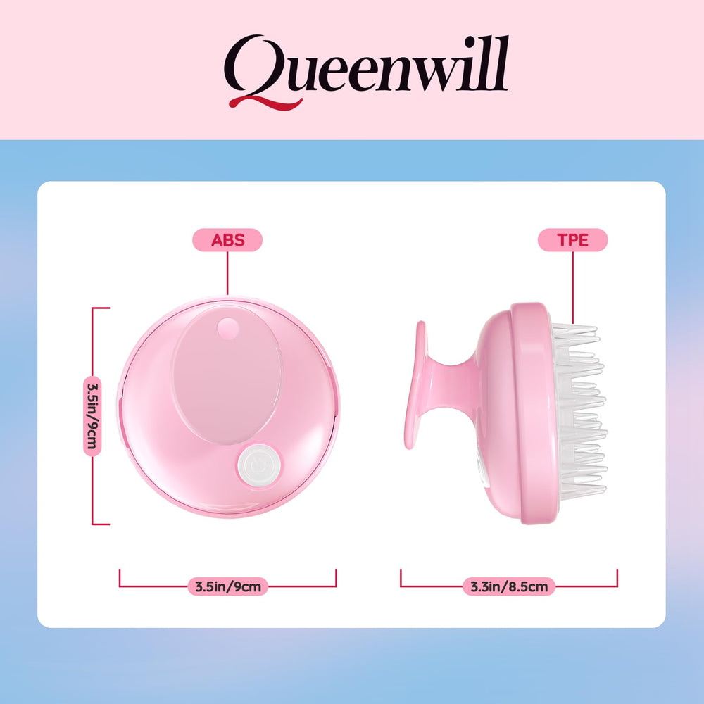 Queenwill electric scalp massager at home, showing relaxation and stress-relief usage.