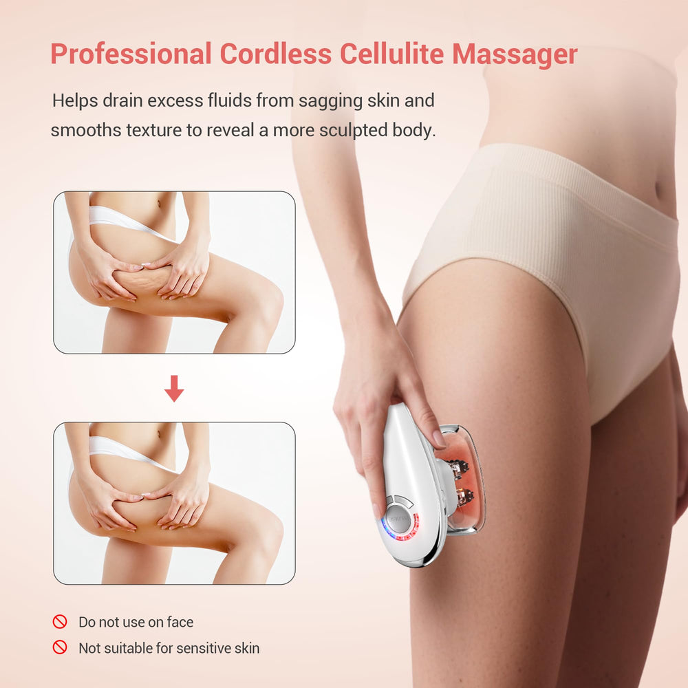 Queleay large suction cup in use on thigh delivers broad area contouring and traction.