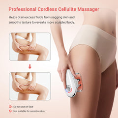 Queleay large suction cup in use on thigh delivers broad area contouring and traction.