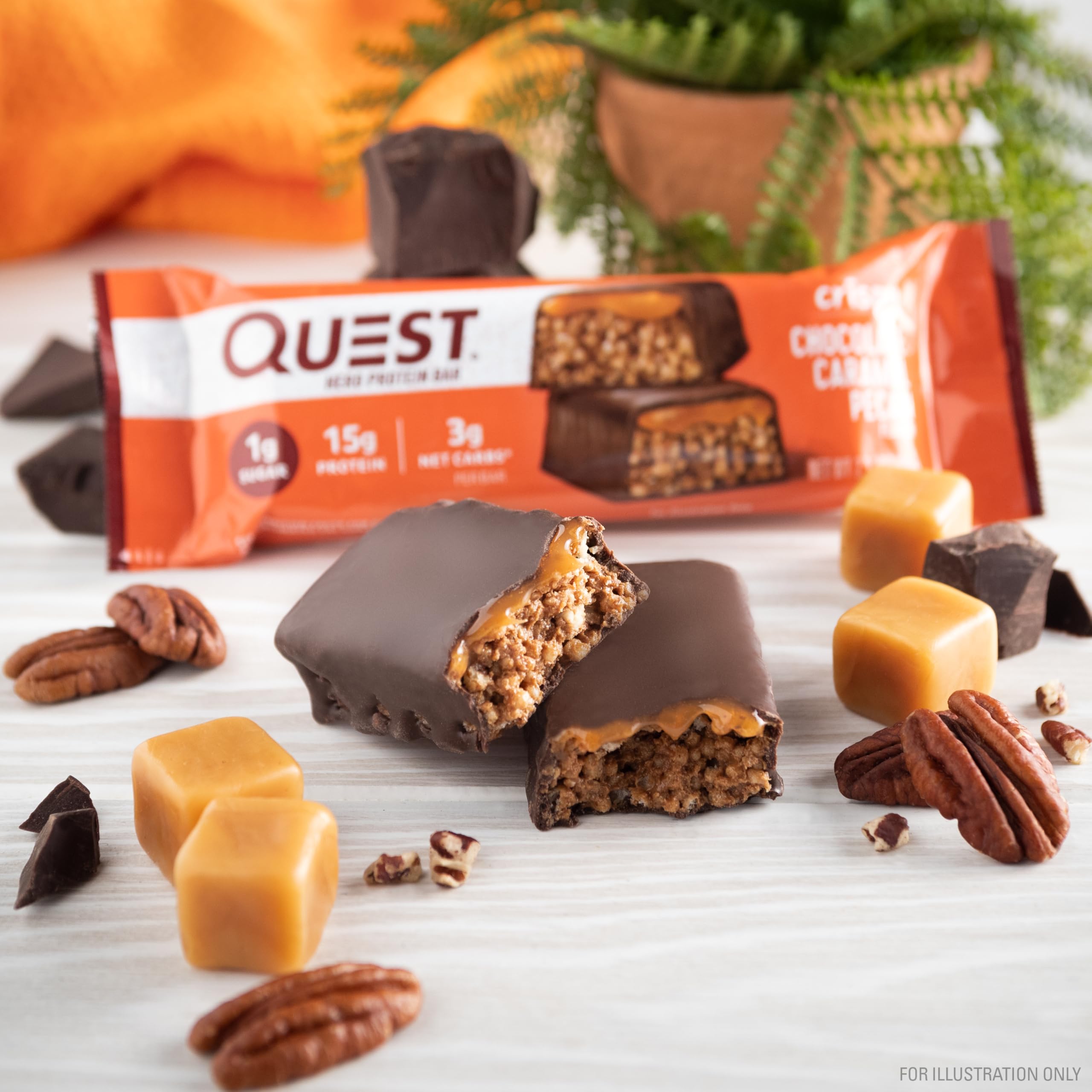 Only 1g sugar per serving with zero added sugars in Quest bar