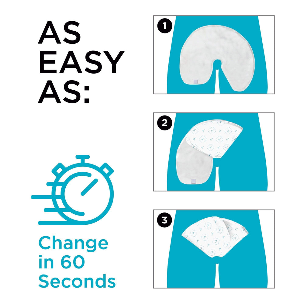 QuickChange wrap worn seated view shows comfort for bed-bound users.