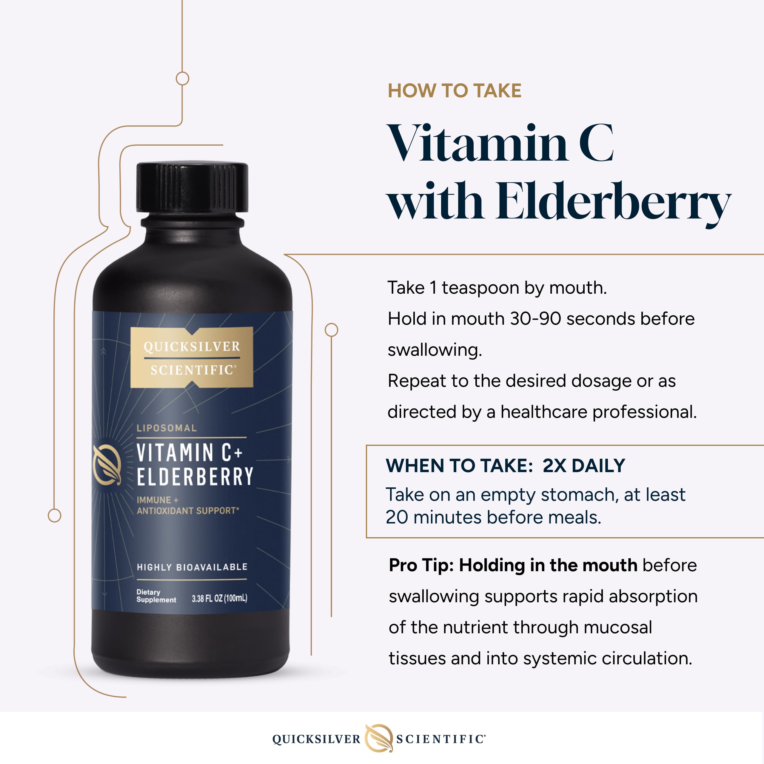 Quicksilver liposomal absorption technology graphic suggesting improved nutrient uptake