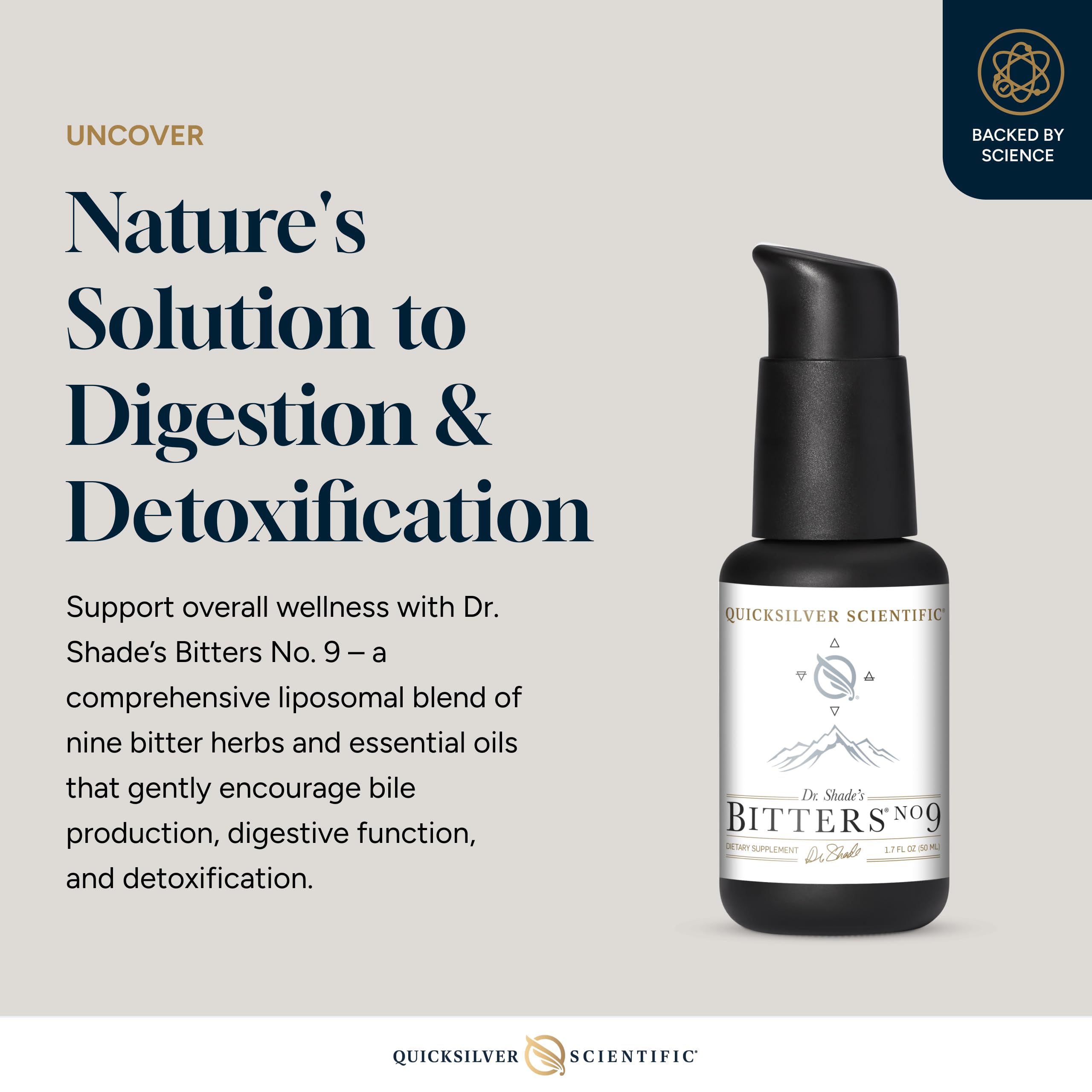 Quicksilver Scientific Dr. Shade's Bitters No. 9 showcases milk thistle and burdock for liver support