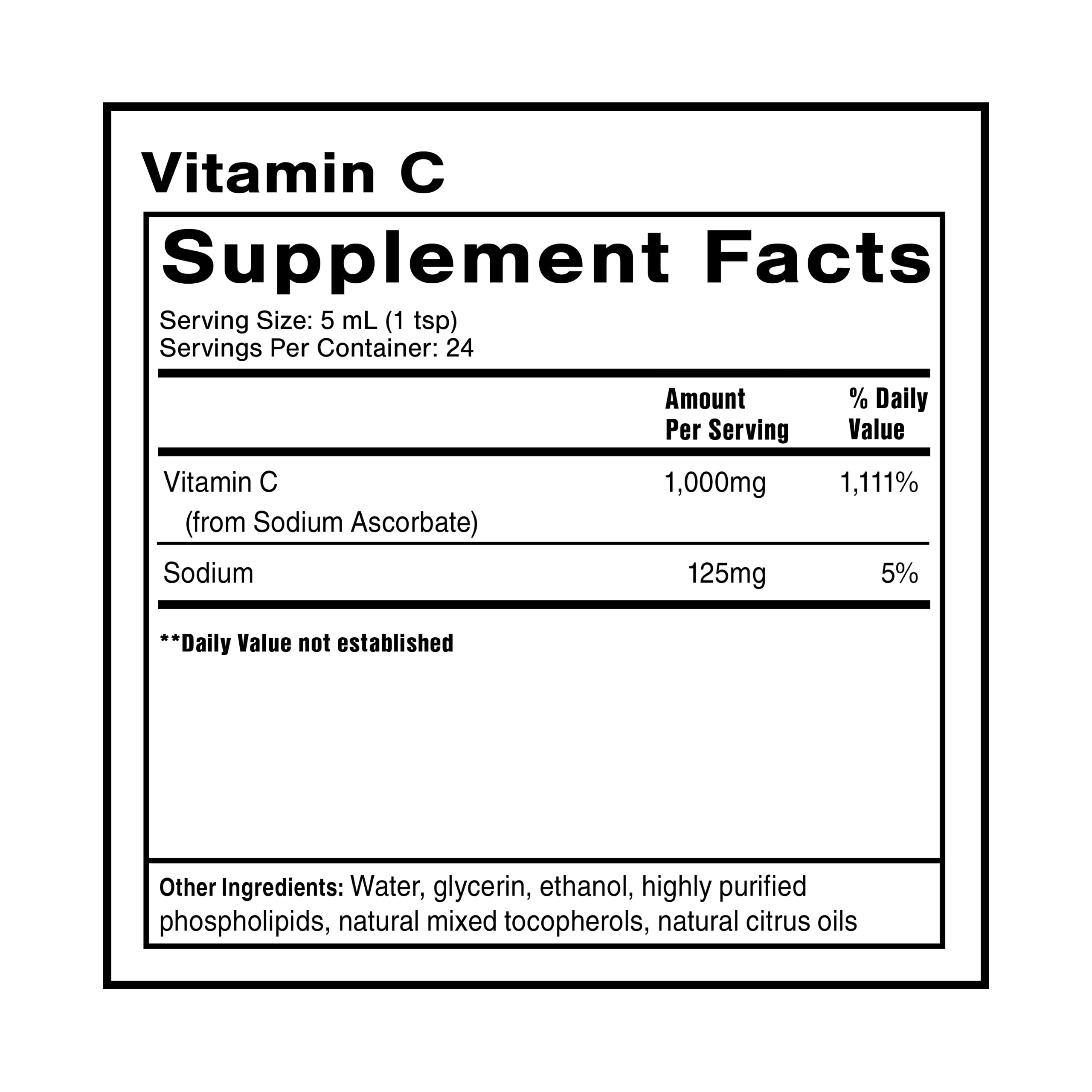 Quicksilver Scientific liposomal C bottle pour demonstrates a convenient 5 mL serving for potent vitamin C.