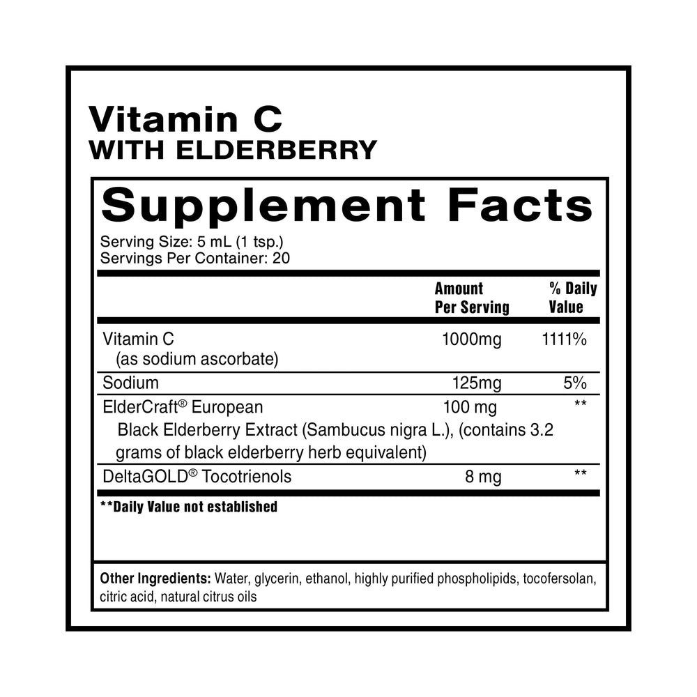 Quicksilver liposomal C+elderberry pour showing smooth mixing for quick delivery