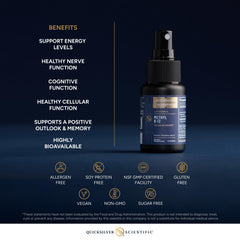 Quicksilver Scientific Methyl B12 via oral mucosa for rapid circulation.