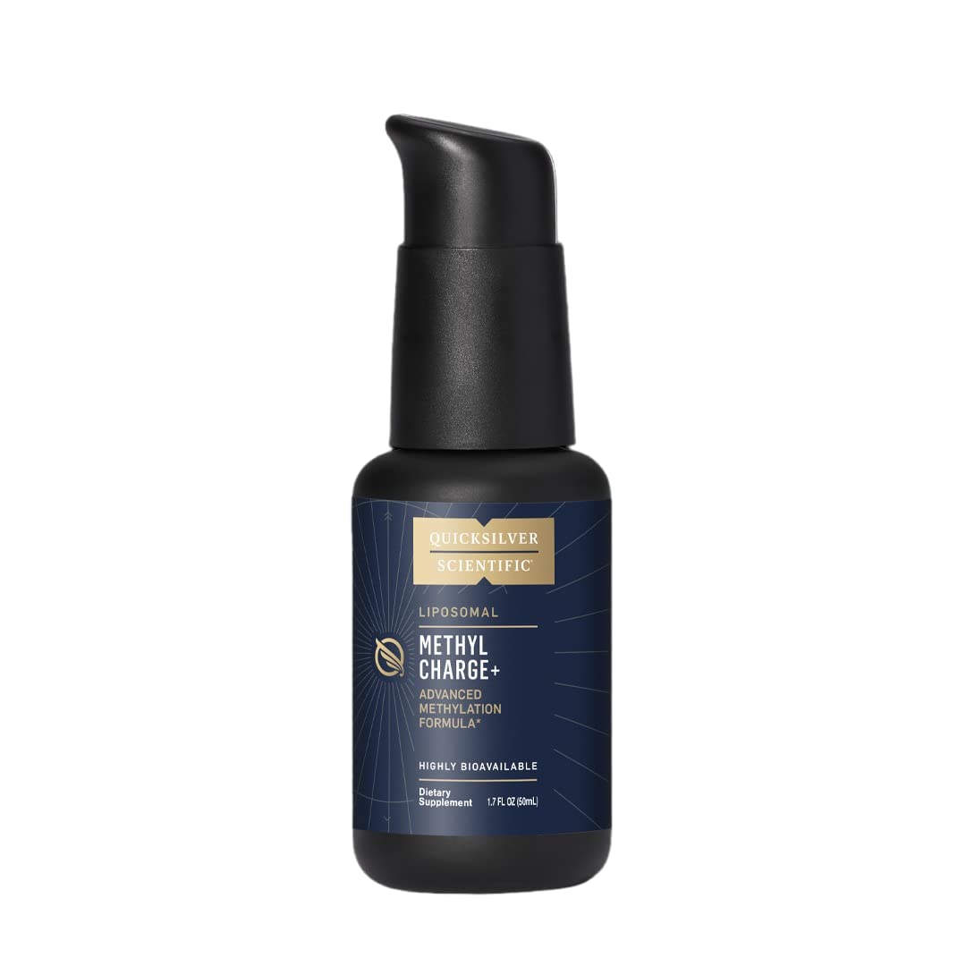 Quicksilver Scientific Methyl Charge bottle front highlighting fast absorption liposomal formula