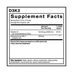 Quicksilver Scientific Nanoemulsified D3K2 liquid close-up ready for rapid absorption