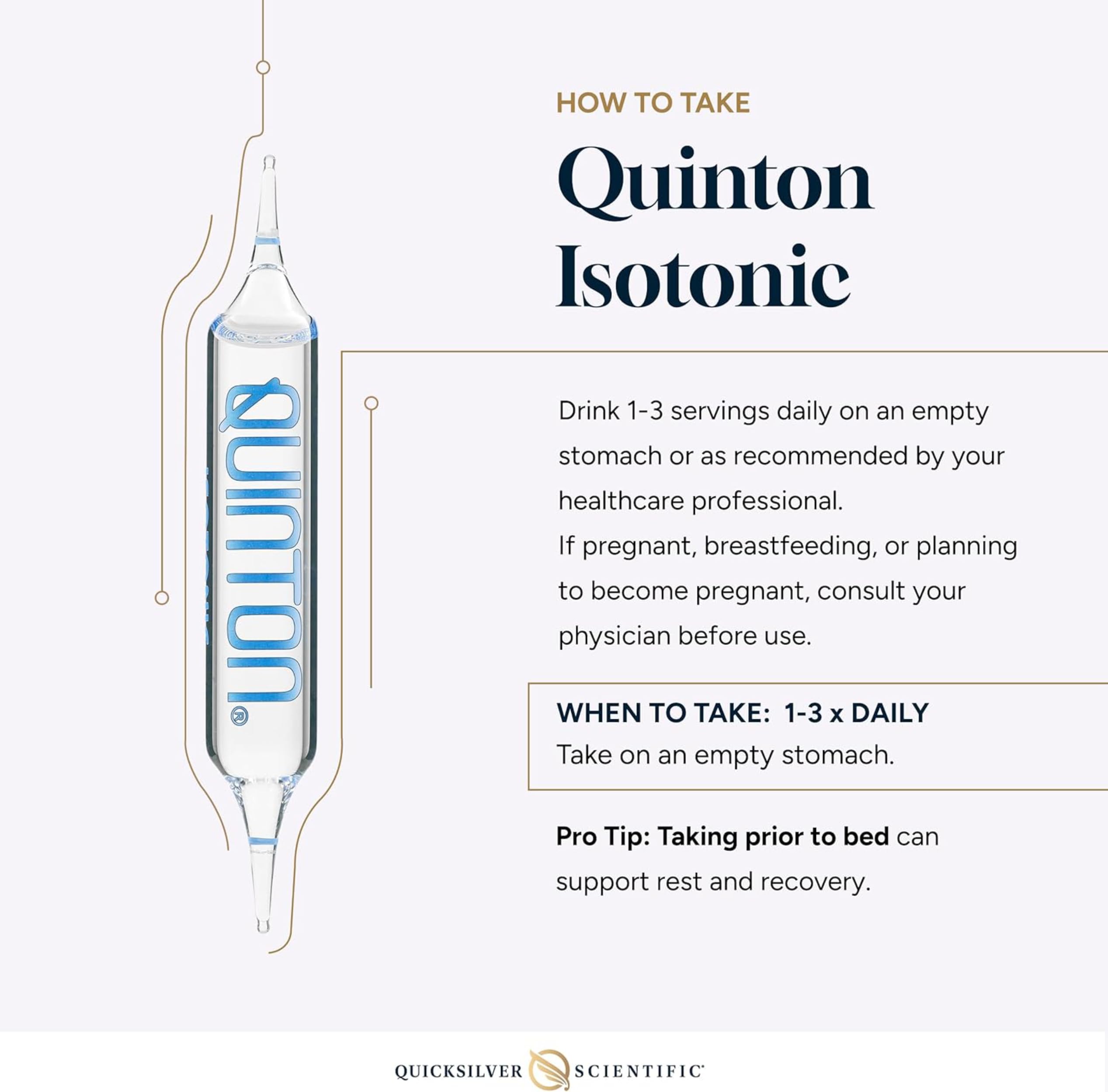 Quicksilver Quinton hydration setup demonstrating easy electrolyte intake.