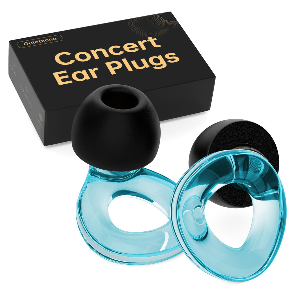 QuietZone Concert Ear Plugs packaging shows portable protection for travel
