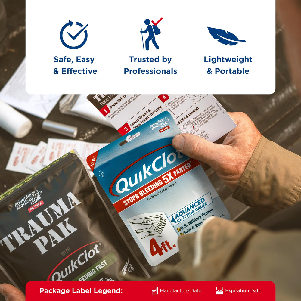 QuikClot Gauze compact design fits disaster or travel kit