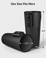 QUINEAR cordless massager powered by a 2500mAh battery with USB-C charging.