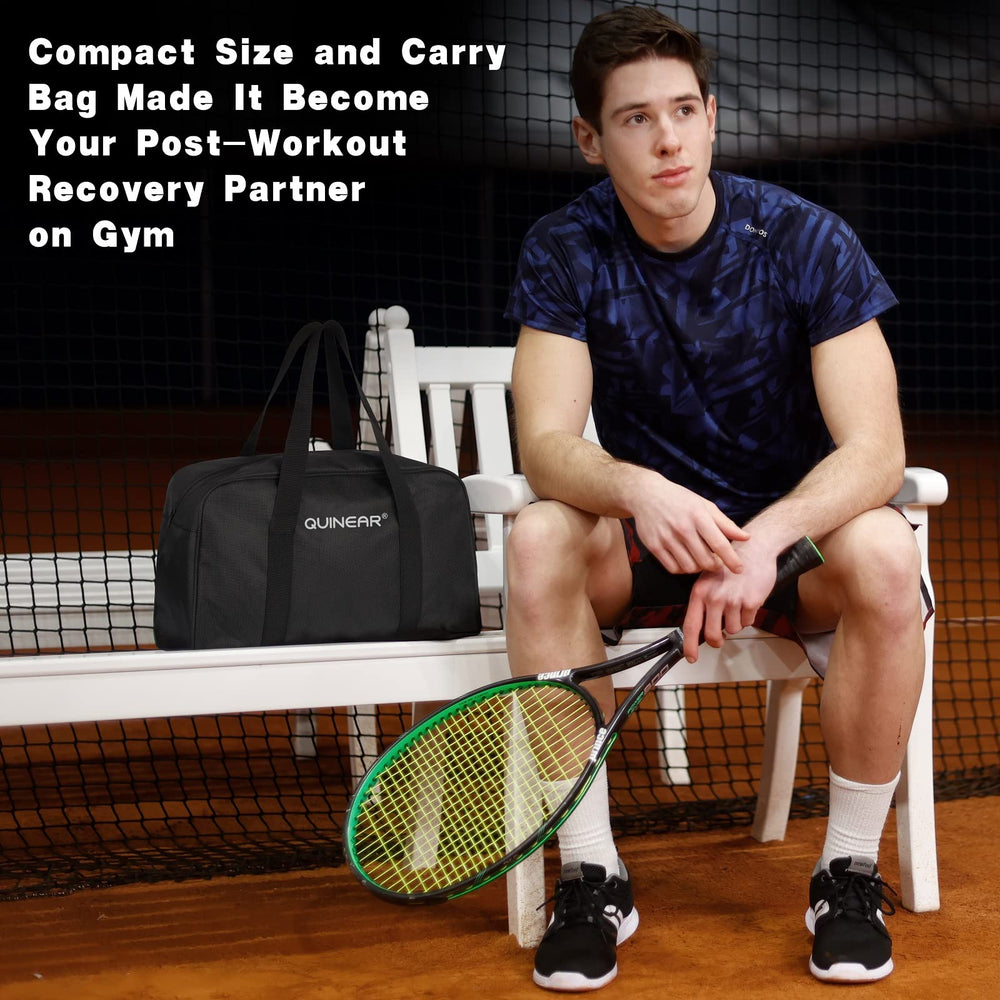QUINEAR compact design fits into a gym bag for portable recovery