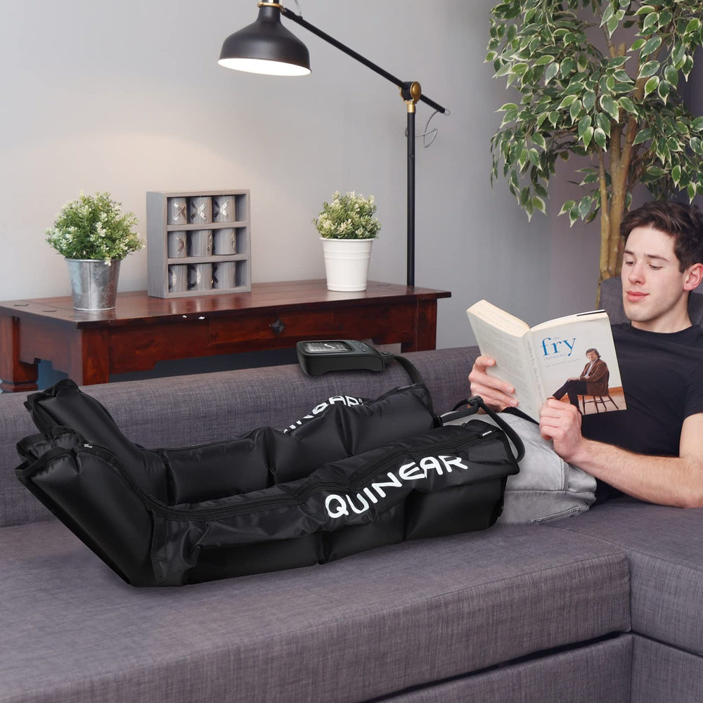 QUINEAR foot chamber targets the foot area for relaxed post‑run comfort