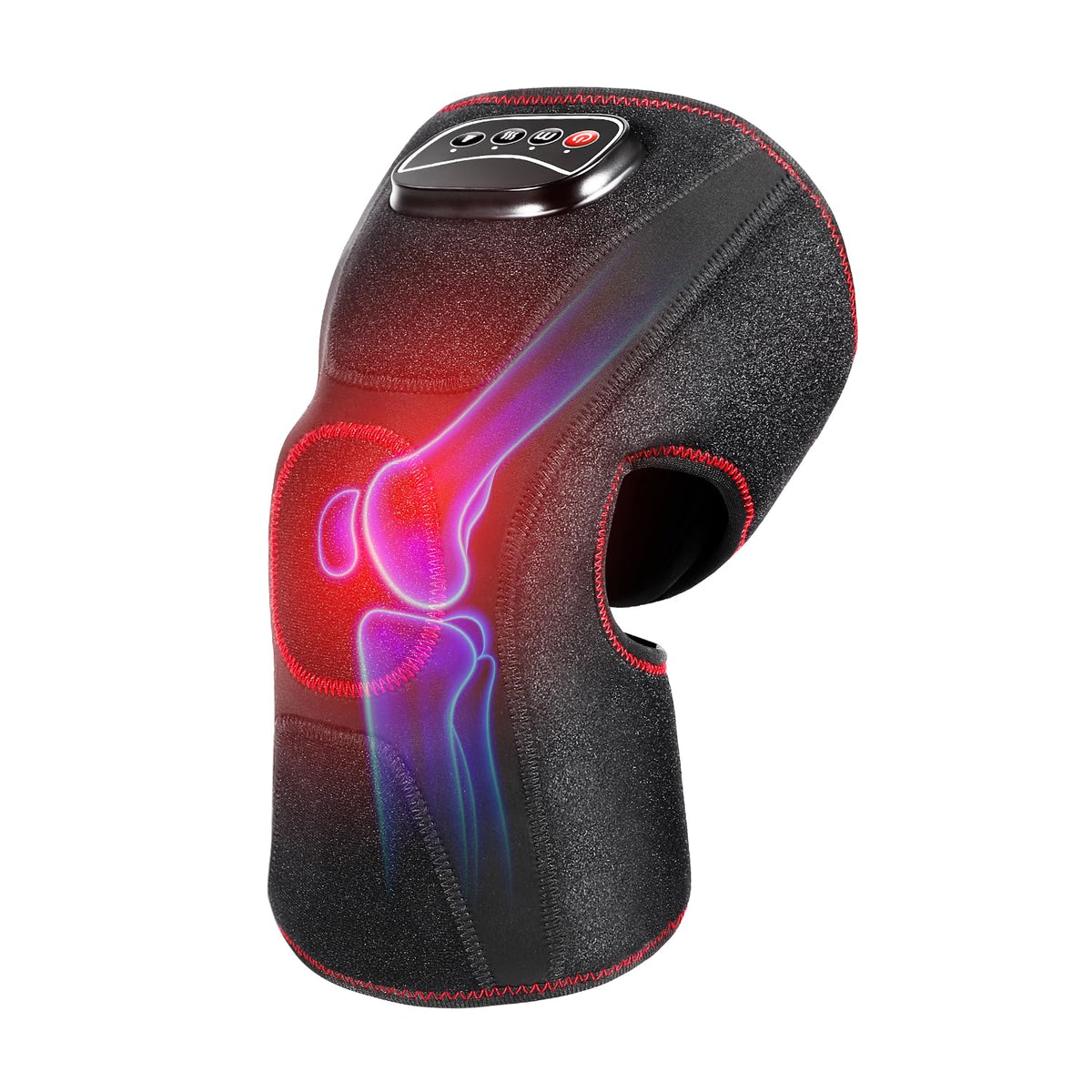 QUINEAR air compression knee massage front view for targeted knee and calf relief.
