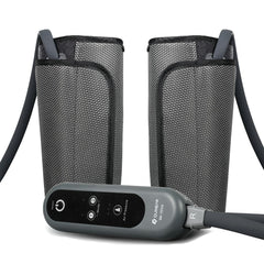 QUINEAR air compression leg massager calf wrap on leg for enhanced circulation.