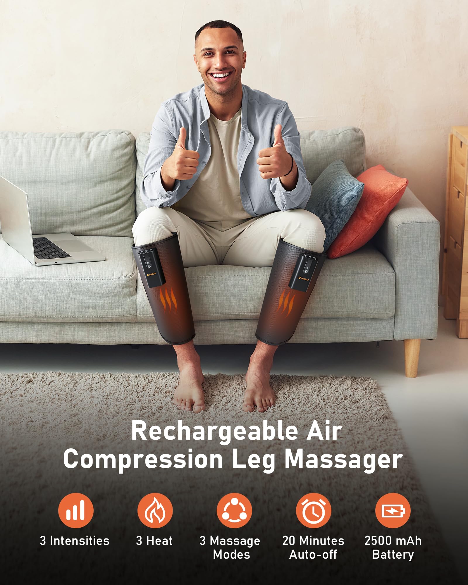 QUINEAR leg massage with air compression targets swelling after workouts.