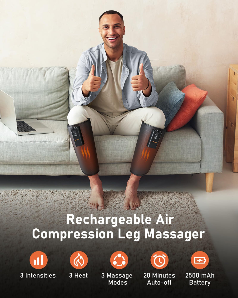 QUINEAR leg massage with air compression targets swelling after workouts.