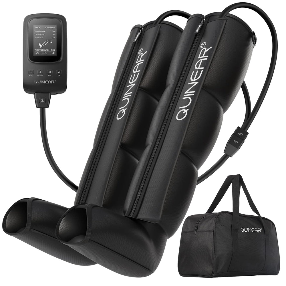 QUINEAR air compression recovery system front view for leg therapy and circulation