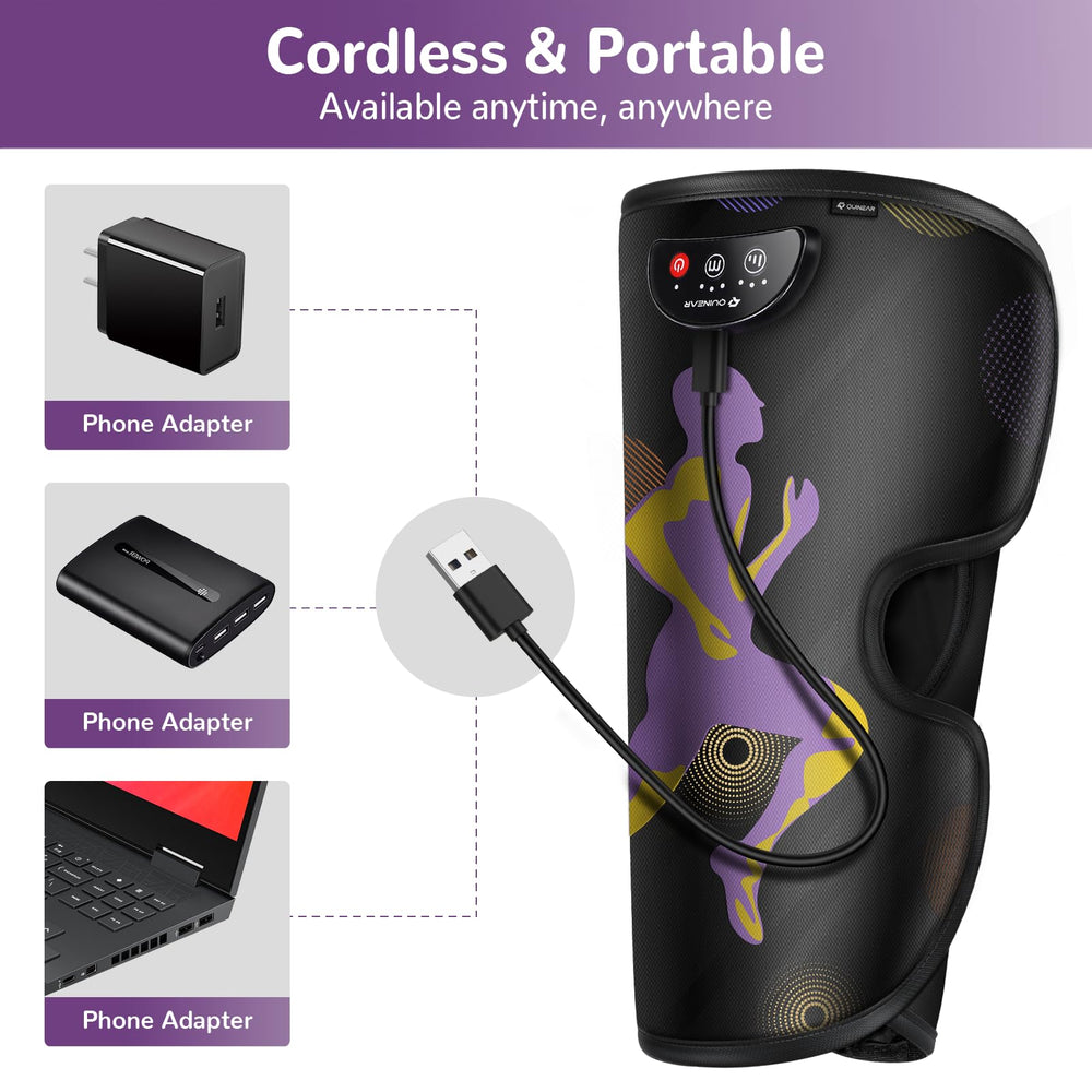 Quinear airbag system inflating softly to massage calves with steady pressure.