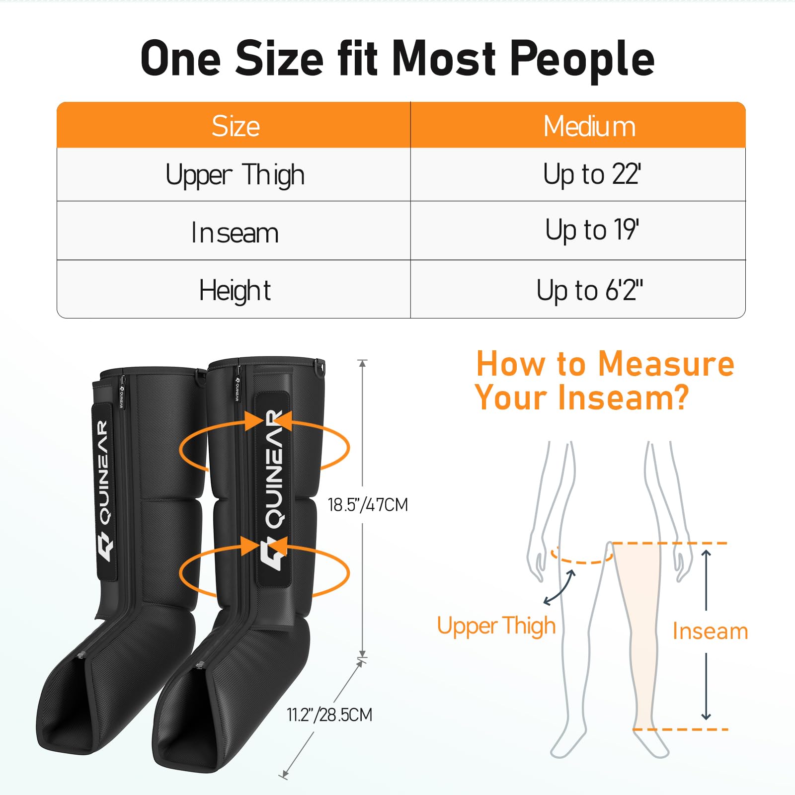 Quinear leg massager viewed in a home setup for convenient self-care after workouts.