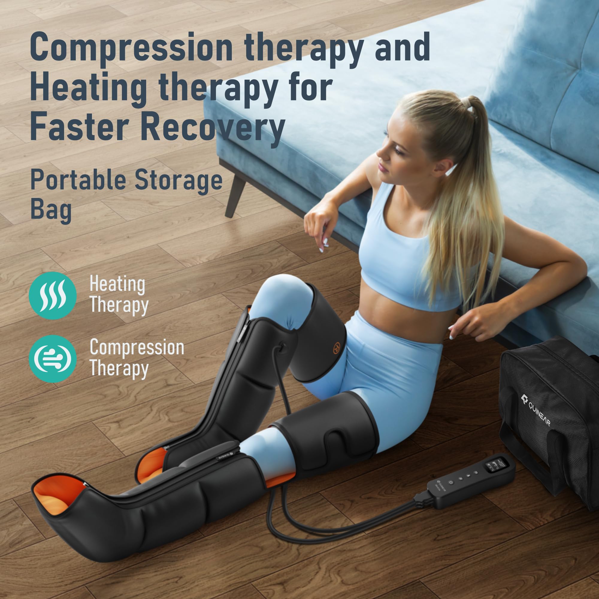 QUINEAR massager offers 3 modes and 3 intensities for customizable recovery