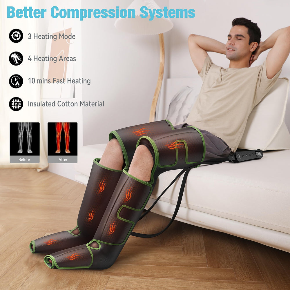 QUINEAR Leg Massager calf area targets lower legs to reduce swelling and discomfort.